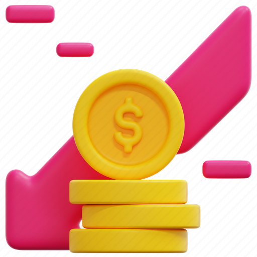 Loss, accounting, down, arrow, money, currency, coin icon - Download on Iconfinder