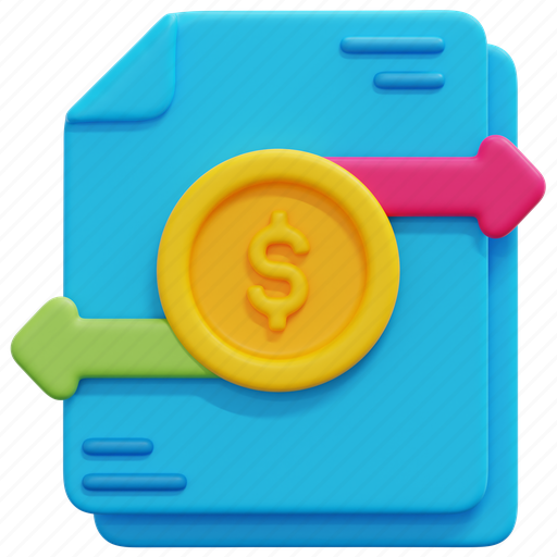Transaction, accounting, transfer, documents, money, coin, arrows icon - Download on Iconfinder
