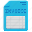 invoice, accounting, bill, spreadsheet, payment, report, finance, 3d 
