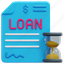 loan, accounting, loaning, borrow, report, hourglass, finance, 3d 