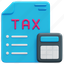 taxes, accounting, tax, calculator, bill, payment, percent, 3d 