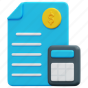accounting, calculator, expense, report, calculate, business, finance, 3d