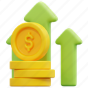 revenue, accounting, growth, income, currency, finance, coin, 3d
