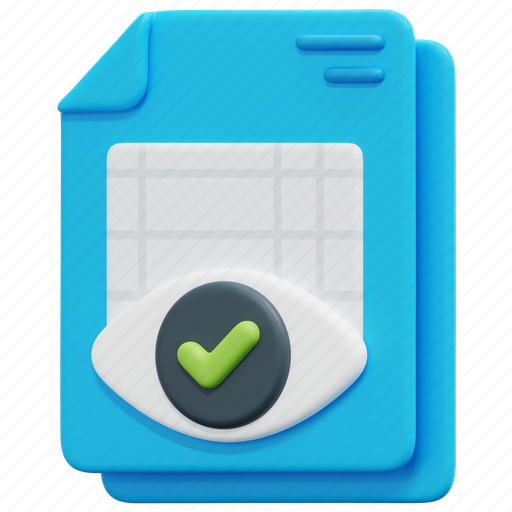 Audit, accounting, spreadsheet, search, eye, report, documents icon - Download on Iconfinder