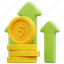 revenue, accounting, growth, income, currency, finance, coin, 3d 