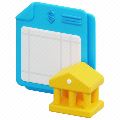 Bank, statement, accounting, documents, spreadsheet, report, 3d icon - Download on Iconfinder