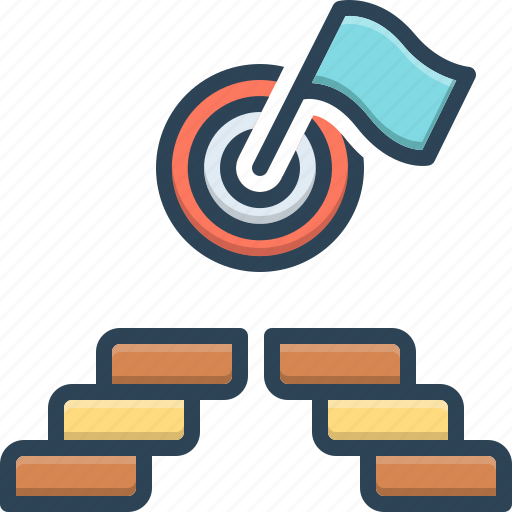 Goal, staircase, success, target, flag, center of target, ambition icon - Download on Iconfinder