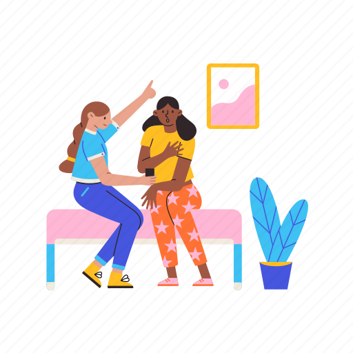 Chat, gossip, friends, girls, sitting illustration - Download on Iconfinder