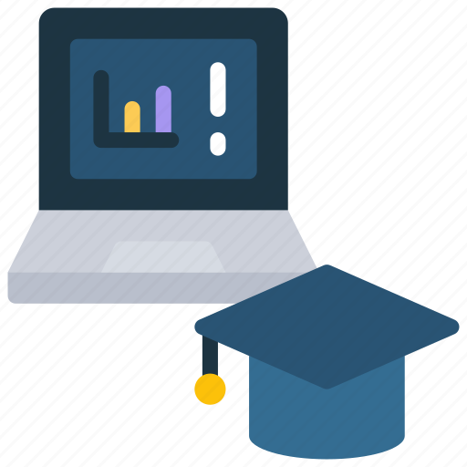 Degree, education, analysis, laptop, graduation icon - Download on Iconfinder