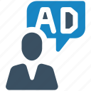 ad, manager, advertisement, marketing, promotion, chat, text
