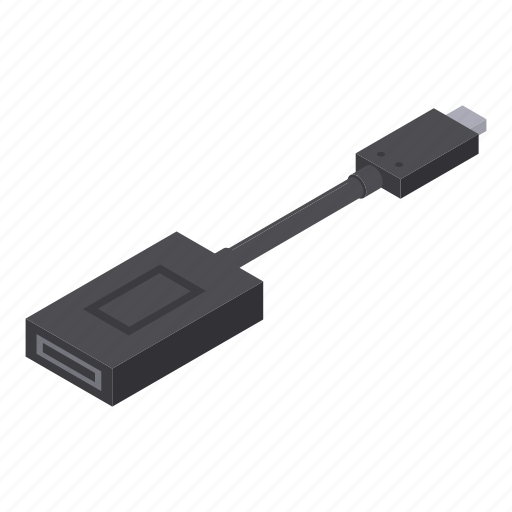 Adapter, cartoon, computer, hdmi, internet, isometric, usb icon - Download on Iconfinder