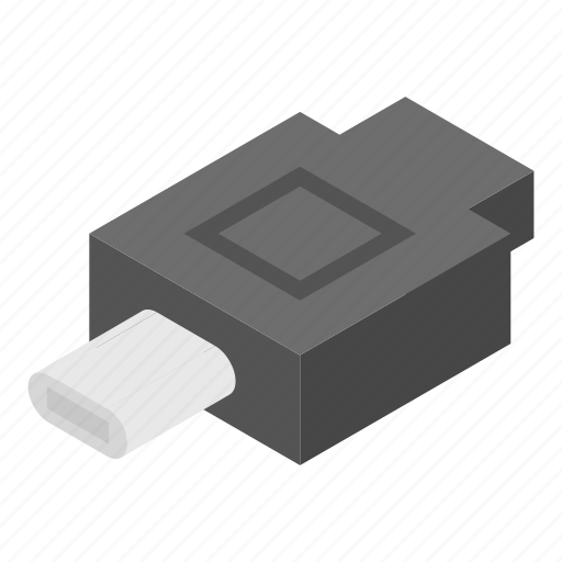 Adapter, c, cartoon, computer, isometric, technology, type icon - Download on Iconfinder
