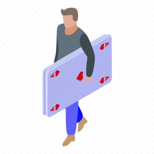 Addiction, business, cards, cartoon, hand, isometric, playing icon - Download on Iconfinder