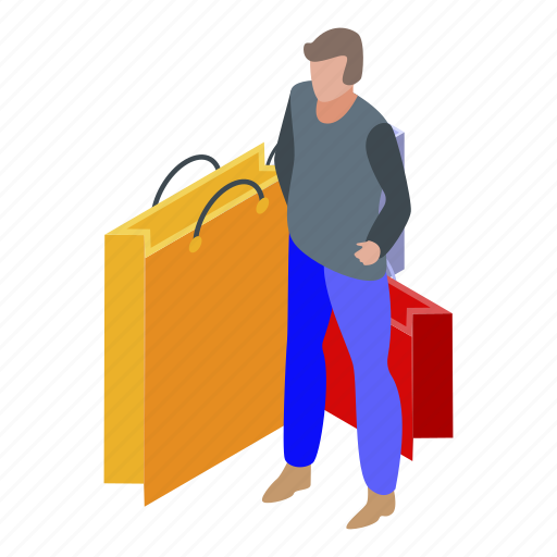 Addiction, business, cartoon, fashion, isometric, shopping, woman icon - Download on Iconfinder