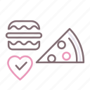 addiction, burger, food, love, pizza