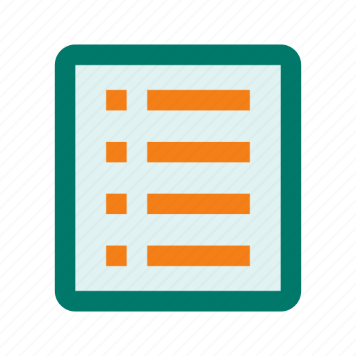 Bulleted list, checklist, document, list, list view, numbered, tasks icon - Download on Iconfinder