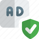 ads, check, shield, business, advertising