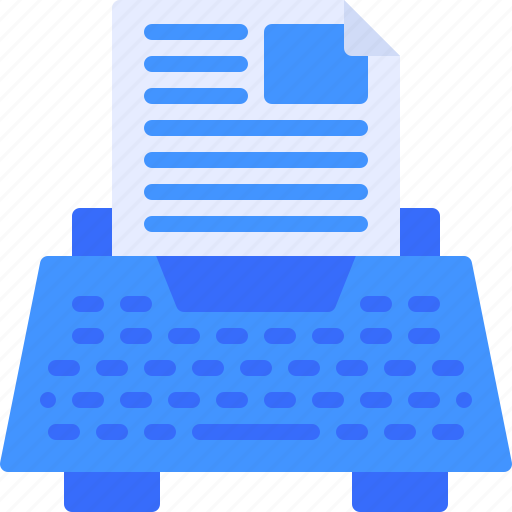 Typewriter, writer, paper, copywriting, keyboard icon - Download on Iconfinder