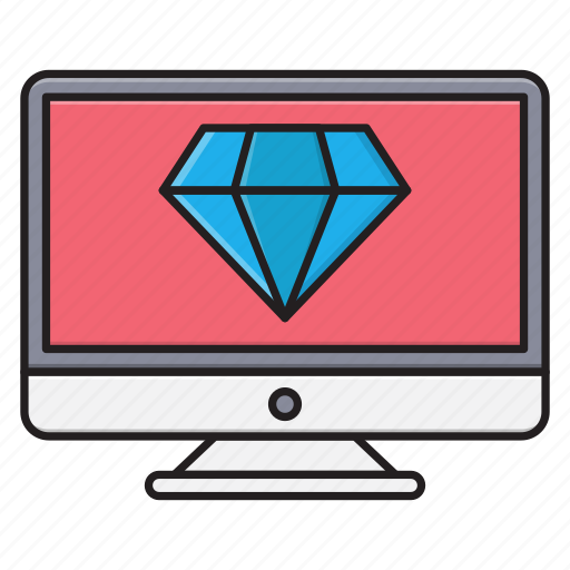 Advertisement, diamond, gem, online, screen icon - Download on Iconfinder