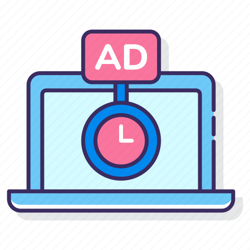 Advertising, clock, frequency, laptop, time icon - Download on Iconfinder