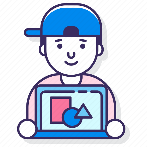 Advertising, boy, designer, graphic, shapes icon - Download on Iconfinder