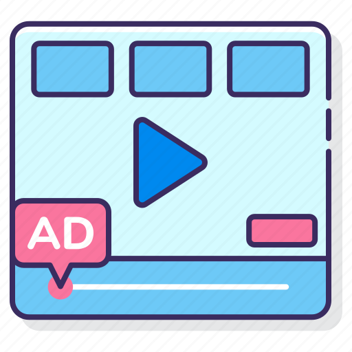 Interactive, media, pre, roll, video icon - Download on Iconfinder