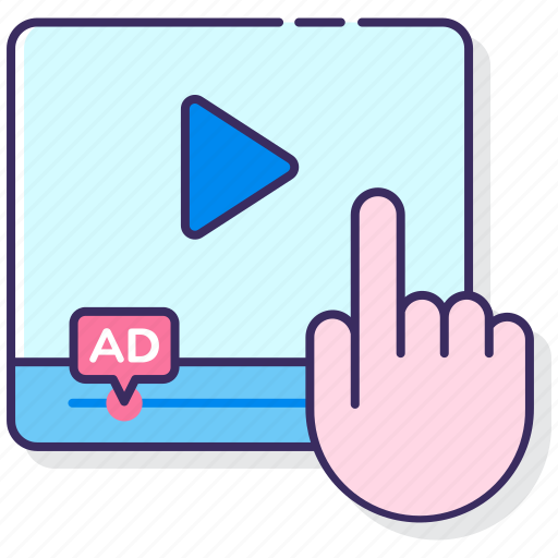 Advertising, hand, video, vpaid icon - Download on Iconfinder