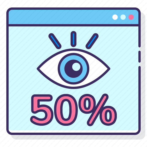 Advertising, eye, percent, viewable icon - Download on Iconfinder