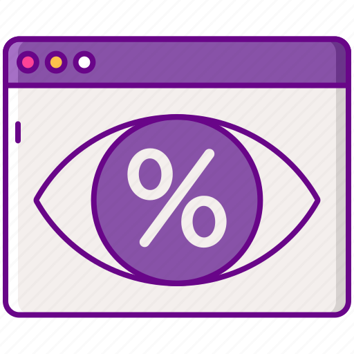 Advertising, eye, percentage, vtr icon - Download on Iconfinder