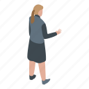 advertising, business, cartoon, computer, isometric, manager, woman