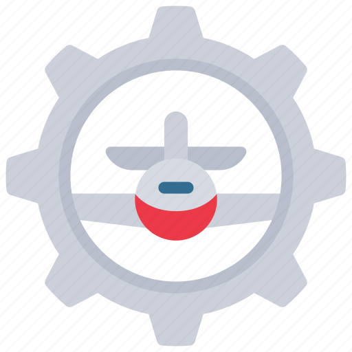 Aircraft, engineering, vehicle, flying, transportation, cog, gear icon - Download on Iconfinder