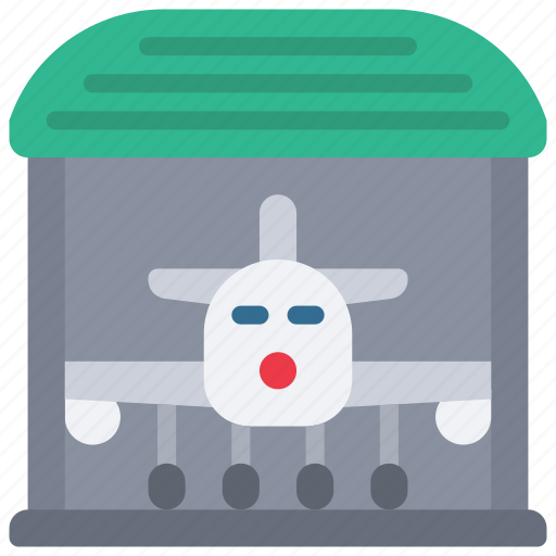 Aircraft, hanger, aviation, vehicle, transportation, plane, airplane icon - Download on Iconfinder