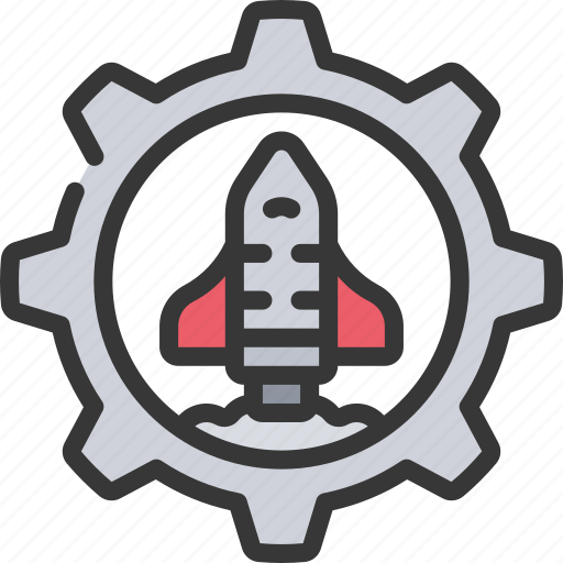 Aerospace, engineering, cog, gear, cogwheel, rocket, launch icon - Download on Iconfinder
