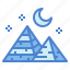 desert, landscape, moon, pyramid 