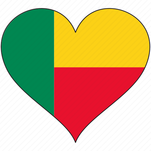 Africa, benin, flags, heart, flag icon - Download on Iconfinder