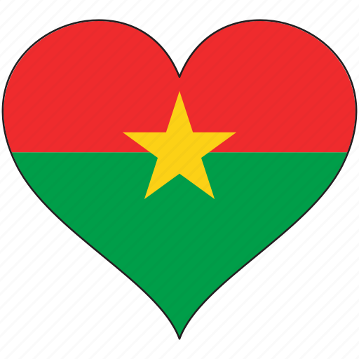 Africa, burkina faso, flags, heart, flag icon - Download on Iconfinder