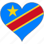 africa, democratic republic of the congo, flags, heart, flag 