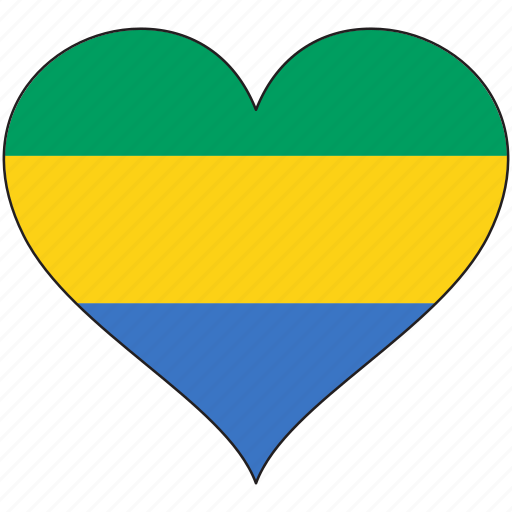 Africa, flags, gabon, heart, flag icon - Download on Iconfinder