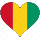 africa, flags, guinea, heart, flag