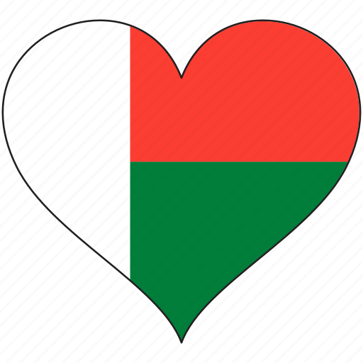 Africa, flags, heart, madagascar, flag icon - Download on Iconfinder