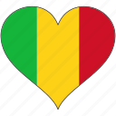 africa, flags, heart, mali, flag