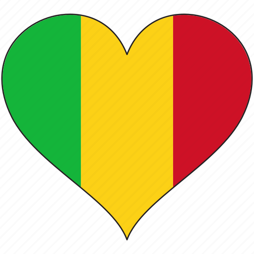Africa, flags, heart, mali, flag icon - Download on Iconfinder