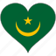 africa, flags, heart, mauritania, flag 