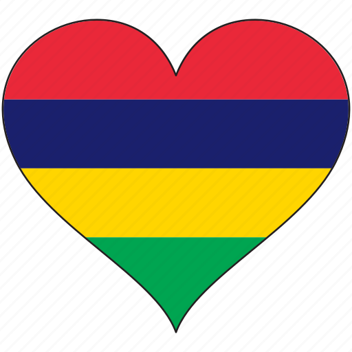 Africa, flags, heart, mauritius, flag icon - Download on Iconfinder