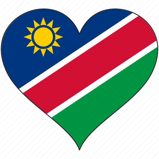 Africa, flags, heart, namibia, flag icon - Download on Iconfinder