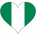africa, flags, heart, nigeria, flag