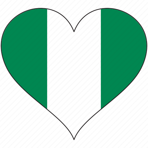 Africa, flags, heart, nigeria, flag icon - Download on Iconfinder