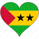 africa, flags, heart, sao tome and principe, flag