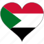 africa, flags, heart, sudan, flag 