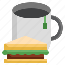 sandwich, lunch, meal, hot, drink, mug, afternoon tea